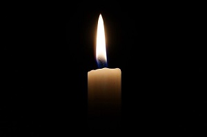 Candle commemorating Holocaust Memorial Day