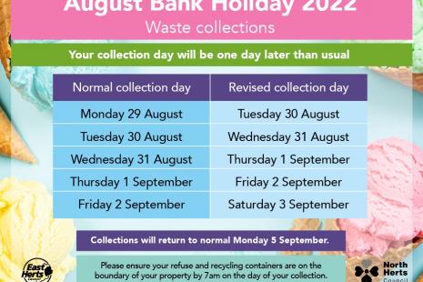 August Bank Holiday bin collections 2022