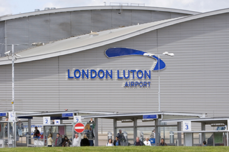 View of London Luton Airport building