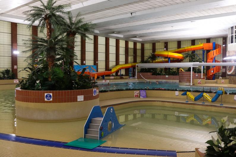 North Herts Leisure Centre swimming pool and water slide