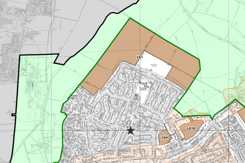 Map of land to the north of Letchworth identified as an allocated site for development 