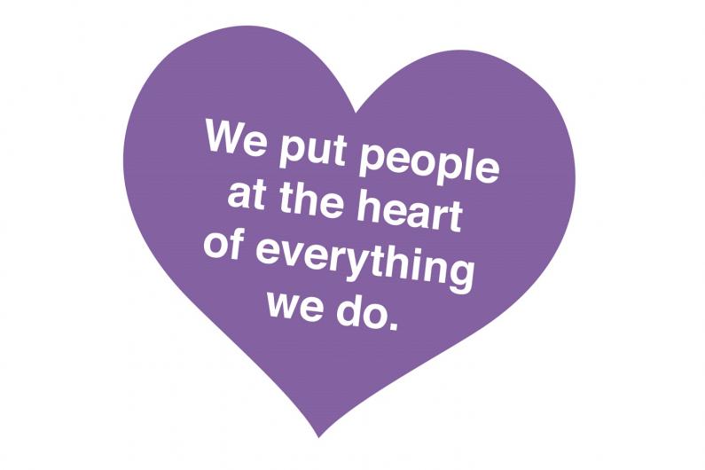 Purple heart graphic - We put people at the heart of everything we do