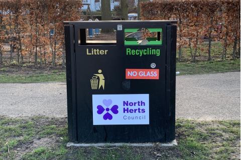 Recycling bin at Howard Park